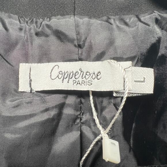 Copperose Paris Button Front Women's Black Blazer Jacket Size Large - Picture 2 of 10